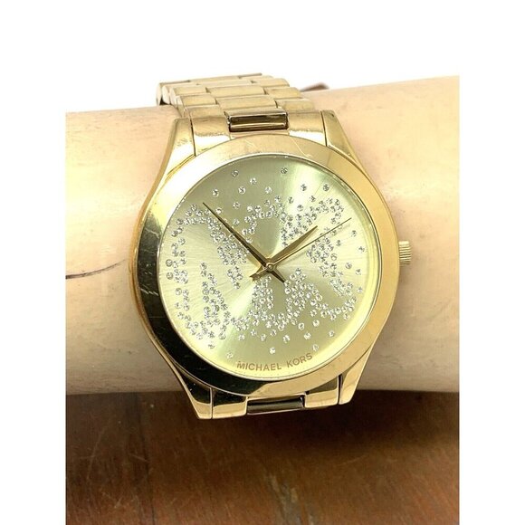 Michael Kors Women\'s Watch MK3590 Slim Runway Quartz Gold Stainless Steel 42mm main image 13